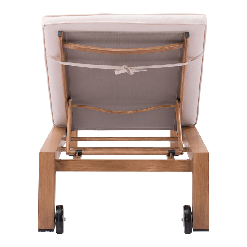  Zuo Cozumel 703980 Lounge Chair - Beige & Natural IMAGE 4