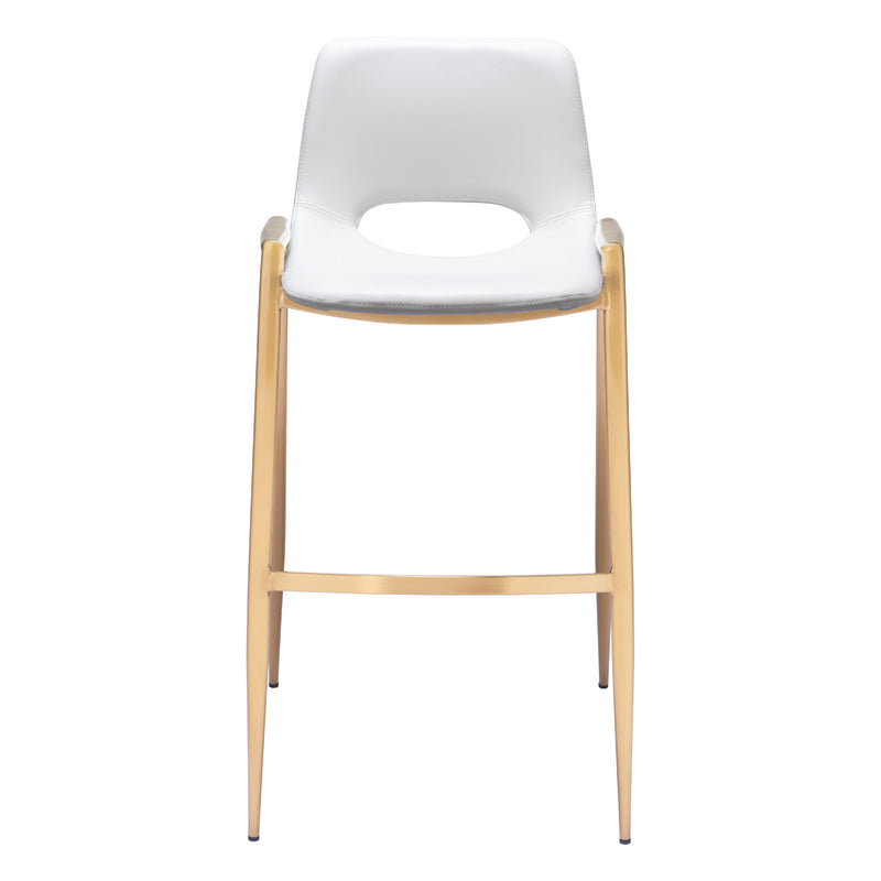  Zuo Desi 109556 Barstool - White & Gold IMAGE 3