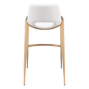  Zuo Desi 109556 Barstool - White & Gold IMAGE 4