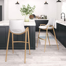  Zuo Desi 109556 Barstool - White & Gold IMAGE 7