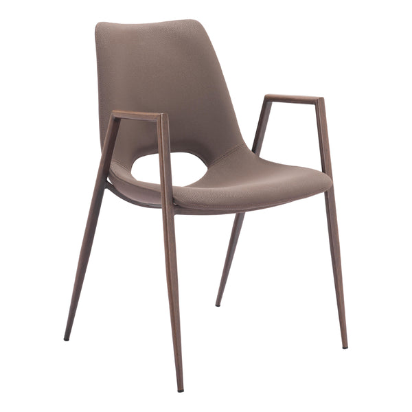  Zuo Desi 109730 Dining Chair - Brown & Walnut IMAGE 1