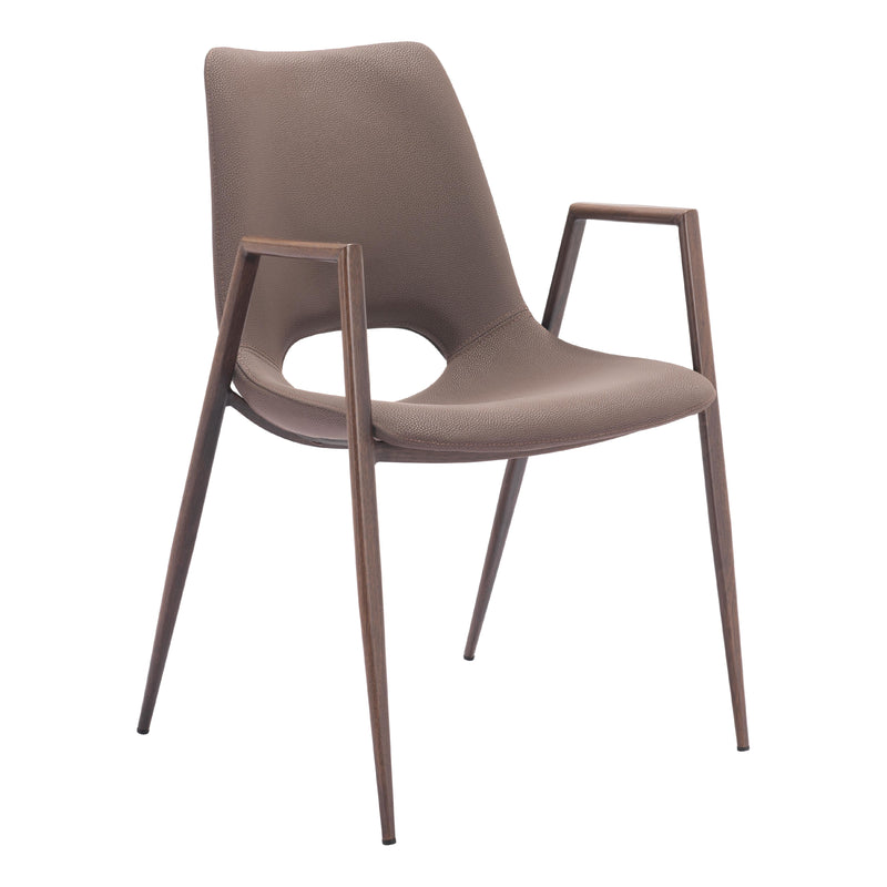  Zuo Desi 109730 Dining Chair - Brown & Walnut IMAGE 1