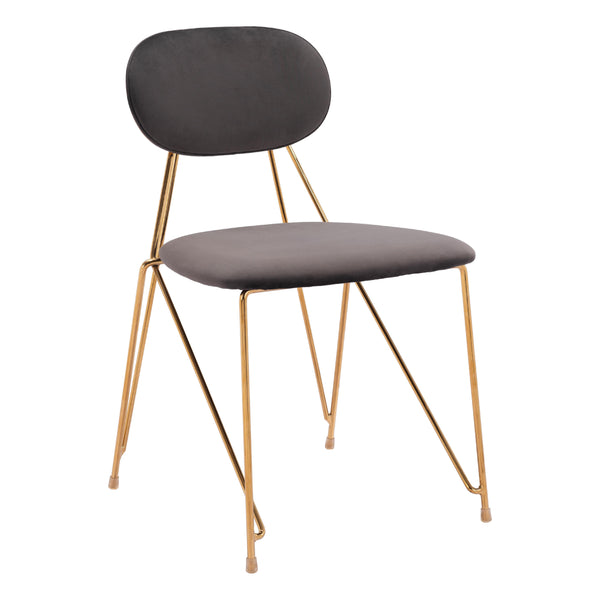 Zuo Georges 109661 Dining Chair - Grey & Gold IMAGE 1