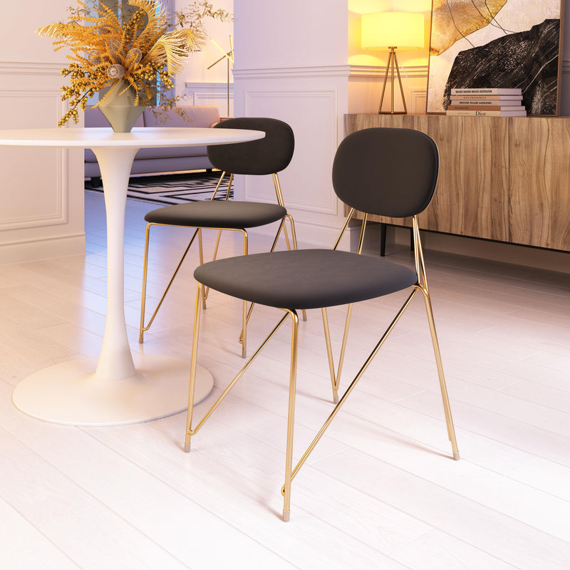  Zuo Georges 109661 Dining Chair - Grey & Gold IMAGE 8