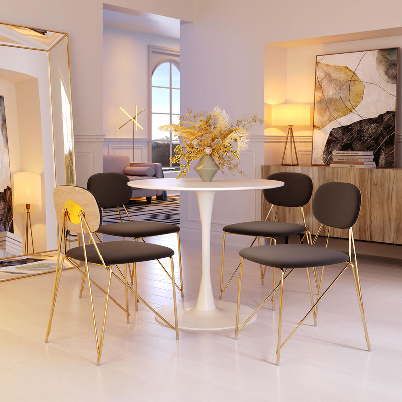  Zuo Georges 109661 Dining Chair - Grey & Gold IMAGE 9