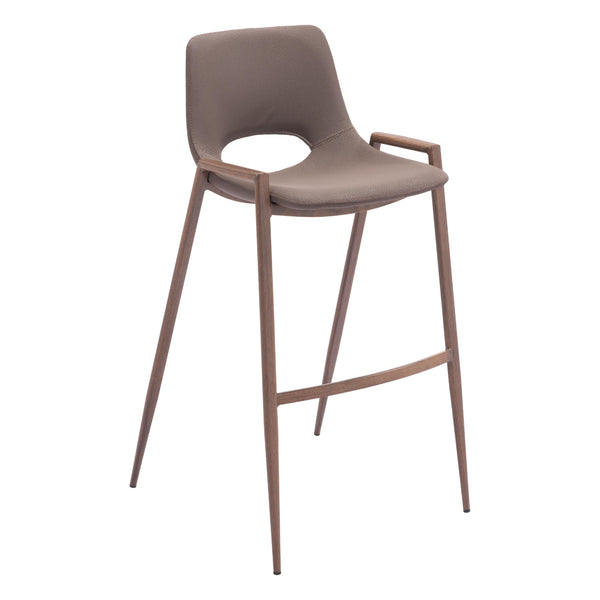  Zuo Desi 109734 Barstool - Brown & Walnut IMAGE 1