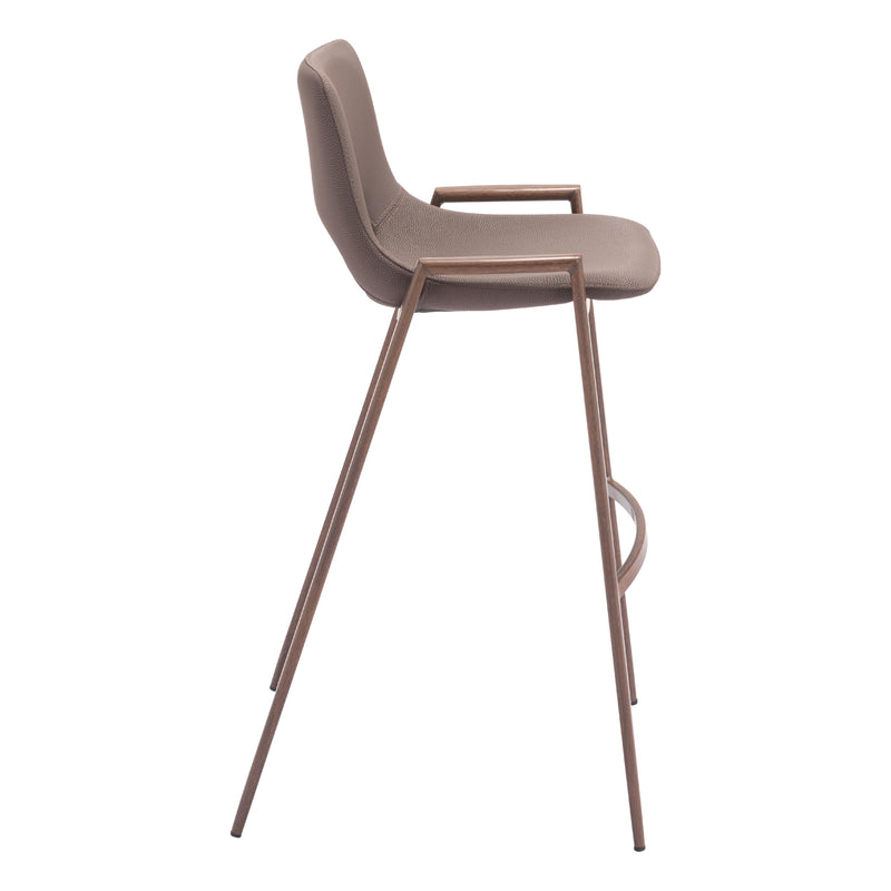  Zuo Desi 109734 Barstool - Brown & Walnut IMAGE 2