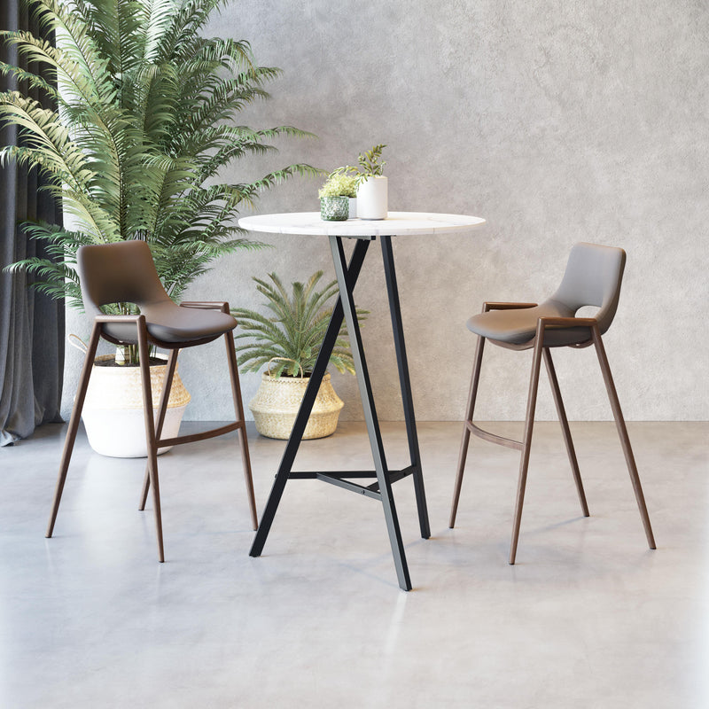  Zuo Desi 109734 Barstool - Brown & Walnut IMAGE 8