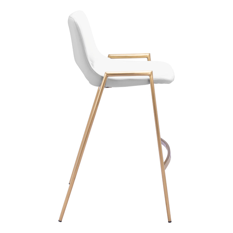  Zuo Desi 109553 Counter Stool - White & Gold IMAGE 2