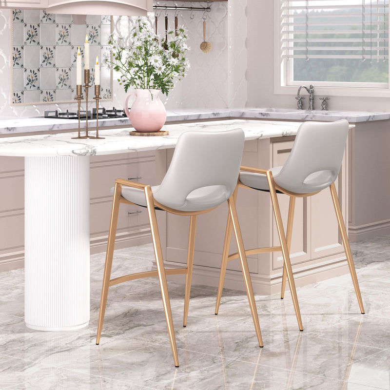  Zuo Desi 109553 Counter Stool - White & Gold IMAGE 8