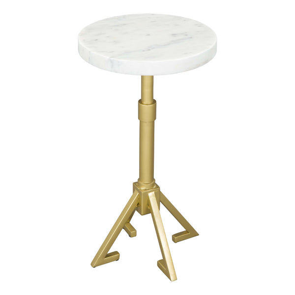  Zuo Maurice 109561 Side Table - White & Gold IMAGE 1