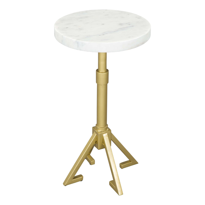  Zuo Maurice 109561 Side Table - White & Gold IMAGE 1