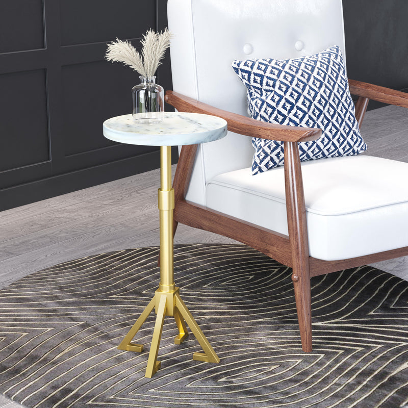  Zuo Maurice 109561 Side Table - White & Gold IMAGE 8