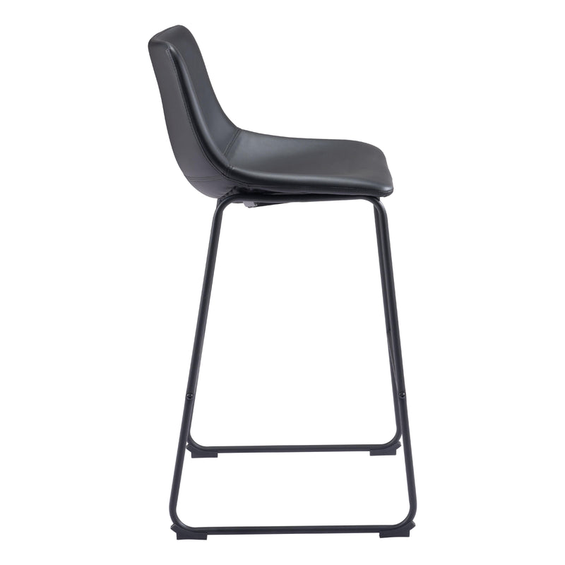  Zuo Smart 109650 Barstool - Black IMAGE 2