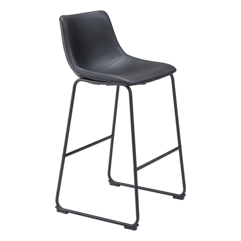  Zuo Smart 109650 Barstool - Black IMAGE 6