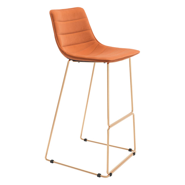  Zuo Adele 109502 Barstool - Orange & Gold IMAGE 1