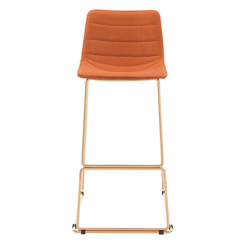  Zuo Adele 109502 Barstool - Orange & Gold IMAGE 3