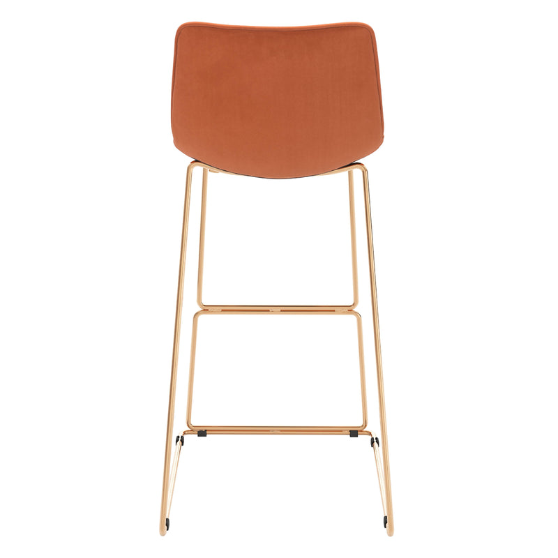  Zuo Adele 109502 Barstool - Orange & Gold IMAGE 4