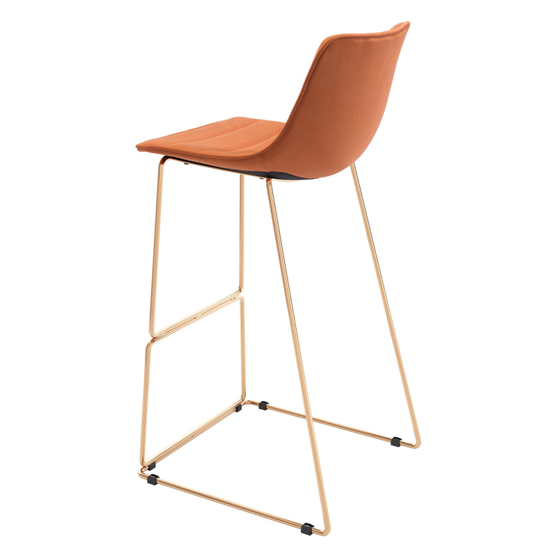  Zuo Adele 109502 Barstool - Orange & Gold IMAGE 5