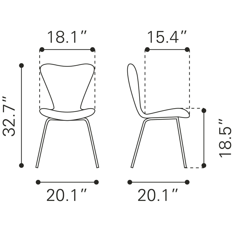  Zuo Torlo 109630 Dining Chair - White IMAGE 10