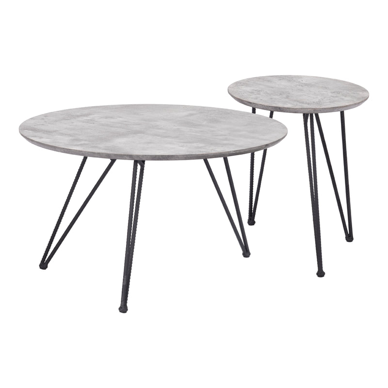 Zuo Kerris 109232 Coffee Table Set - Grey & Black IMAGE 1