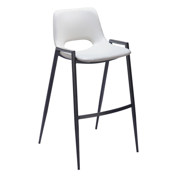  Zuo Desi 109541 Barstool - White IMAGE 1