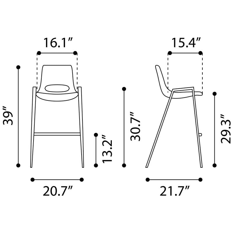  Zuo Desi 109735 Barstool - Beige & Gold IMAGE 8