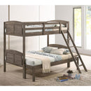  Coaster Furniture Flynn 400809 Wood Twin Over Full Bunk Bed - Weathered Brown IMAGE 1