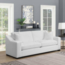  Coaster Furniture Ashlyn 509891 Upholstered Sloped Arm Sofa - White IMAGE 9