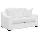  Coaster Furniture Ashlyn 509892 Upholstered Sloped Arm Loveseat - White IMAGE 1