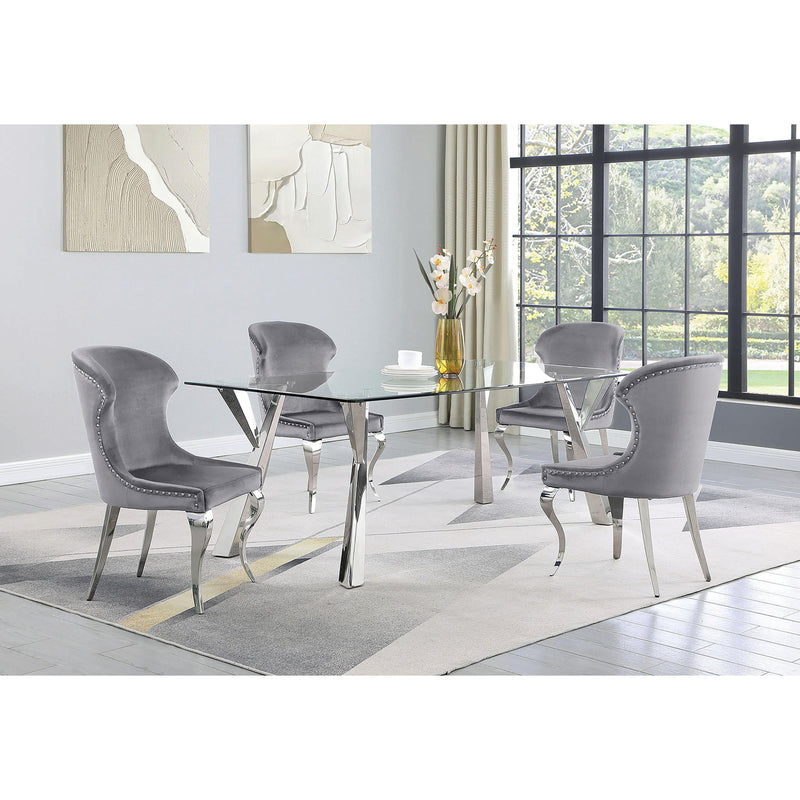 Coaster Furniture Cheyanne 190743 Upholstered Dining Side Chair - Grey (Set of 2) IMAGE 2