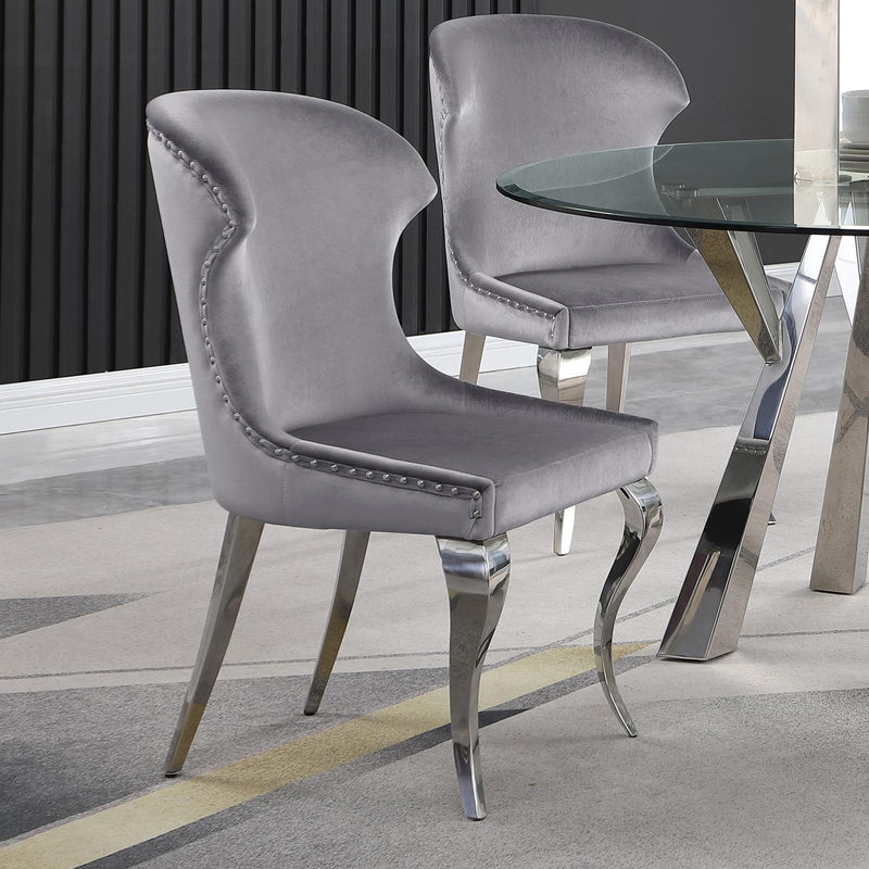 Coaster Furniture Cheyanne 190743 Upholstered Dining Side Chair - Grey (Set of 2) IMAGE 9