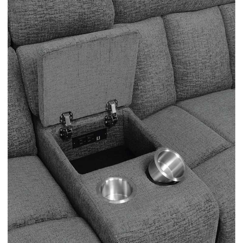 Coaster Furniture Bahrain 609542 Upholstered Motion Loveseat - Charcoal IMAGE 14