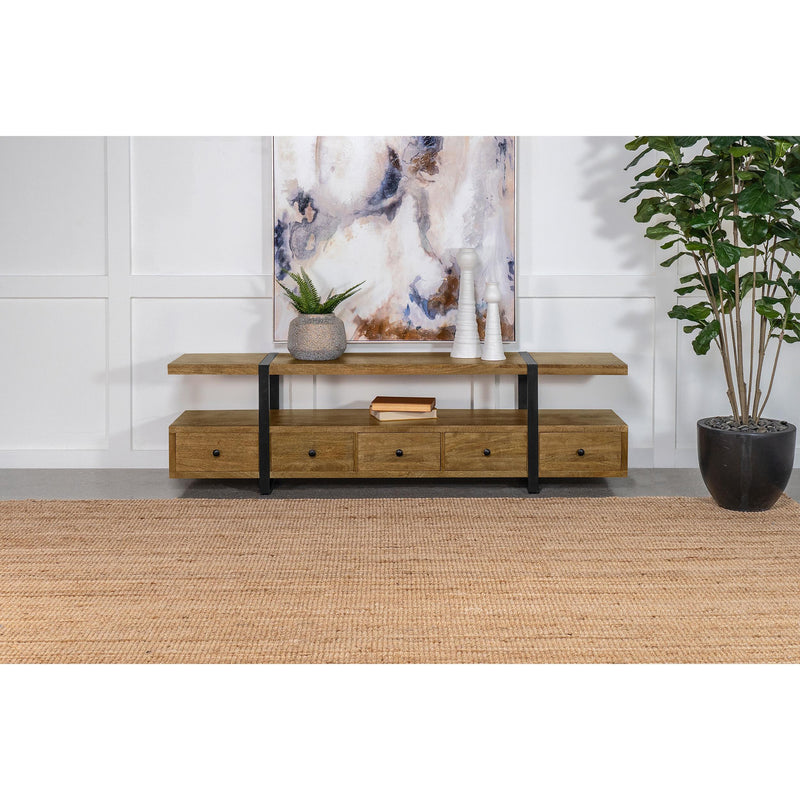  Coaster Furniture Otto 703243 5-Drawer Mango Wood 70" TV Stand Media Console - Brown IMAGE 10