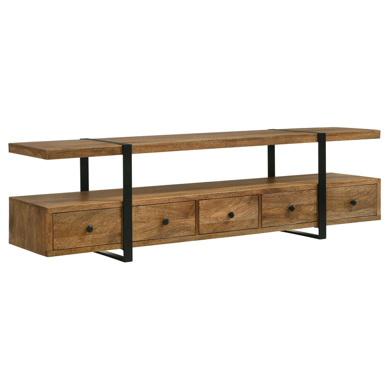  Coaster Furniture Otto 703243 5-Drawer Mango Wood 70" TV Stand Media Console - Brown IMAGE 1
