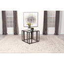  Coaster Furniture Adri 708357 Rectangular Glass Top Side End Table - Black Nickel IMAGE 2