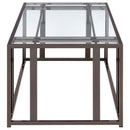  Coaster Furniture Adri 708358 Rectangular Glass Top Coffee Table - Black Nickel IMAGE 8