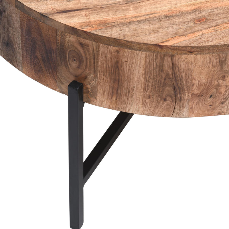 !nspire Blox 301-528NAT Round Coffee Table - Natural and Black IMAGE 5