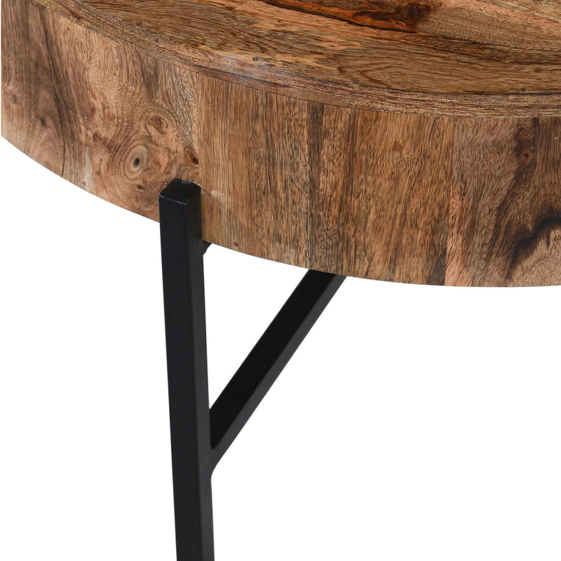 !nspire Blox 501-528NAT Round Accent Table - Natural and Black IMAGE 7