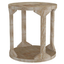 !nspire Avni 501-619NT Round Accent Table - Distressed Natural IMAGE 1