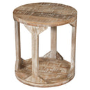 !nspire Avni 501-619NT Round Accent Table - Distressed Natural IMAGE 3