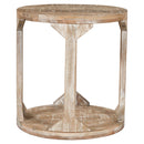 !nspire Avni 501-619NT Round Accent Table - Distressed Natural IMAGE 4