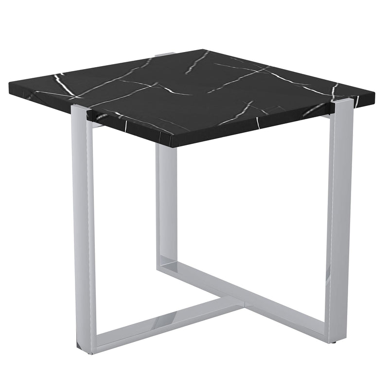 !nspire Veno 501-624BK_CH Accent Table - Black and Silver IMAGE 1