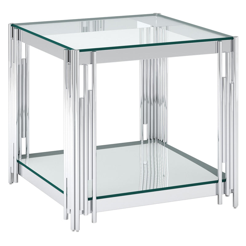 !nspire Estrel 501-630CH_L Large Accent Table - Silver IMAGE 1