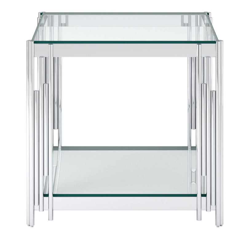 !nspire Estrel 501-630CH_L Large Accent Table - Silver IMAGE 3