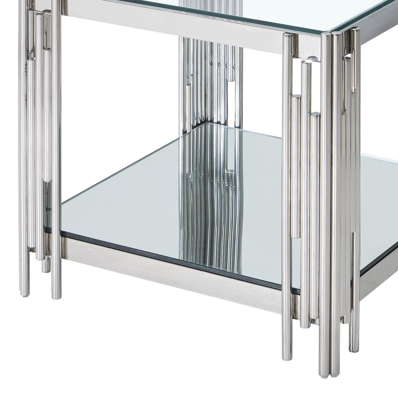 !nspire Estrel 501-630CH_L Large Accent Table - Silver IMAGE 7