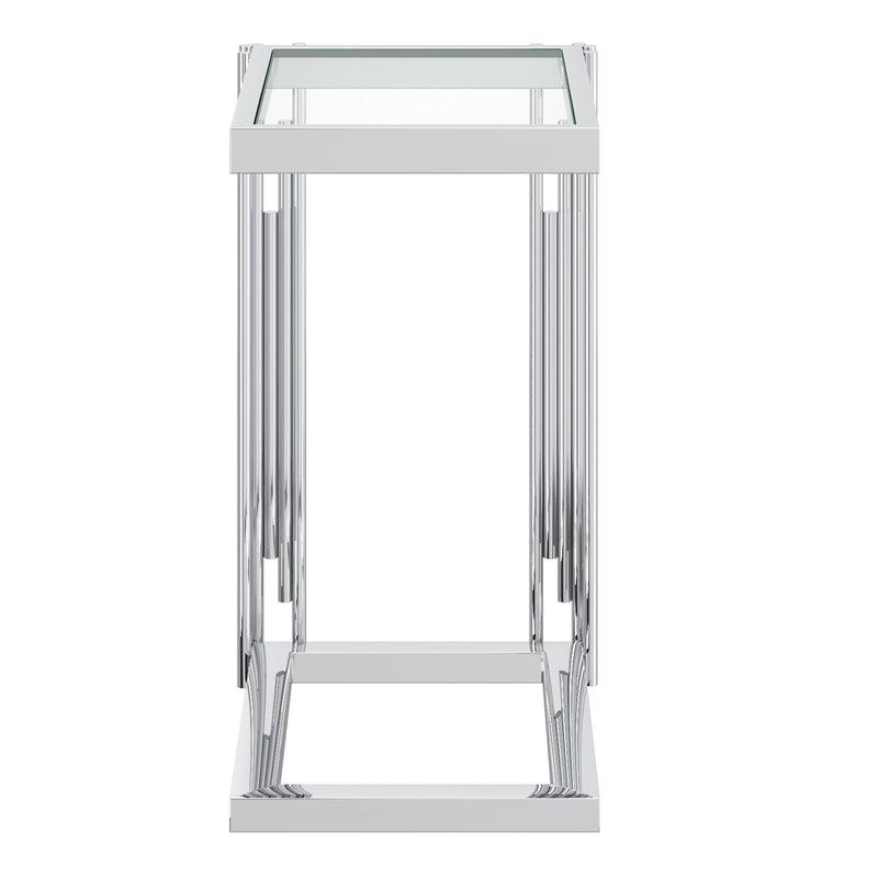 !nspire Estrel 501-630CH_S Small Accent Table - Silver IMAGE 5