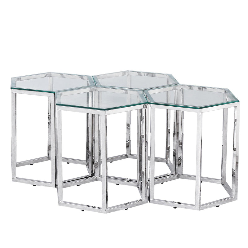 !nspire Fleur 501-635CH Accent Table - Silver IMAGE 6