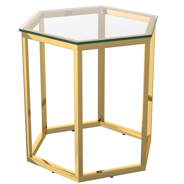 !nspire Fleur 501-635GL Accent Table - Gold IMAGE 1