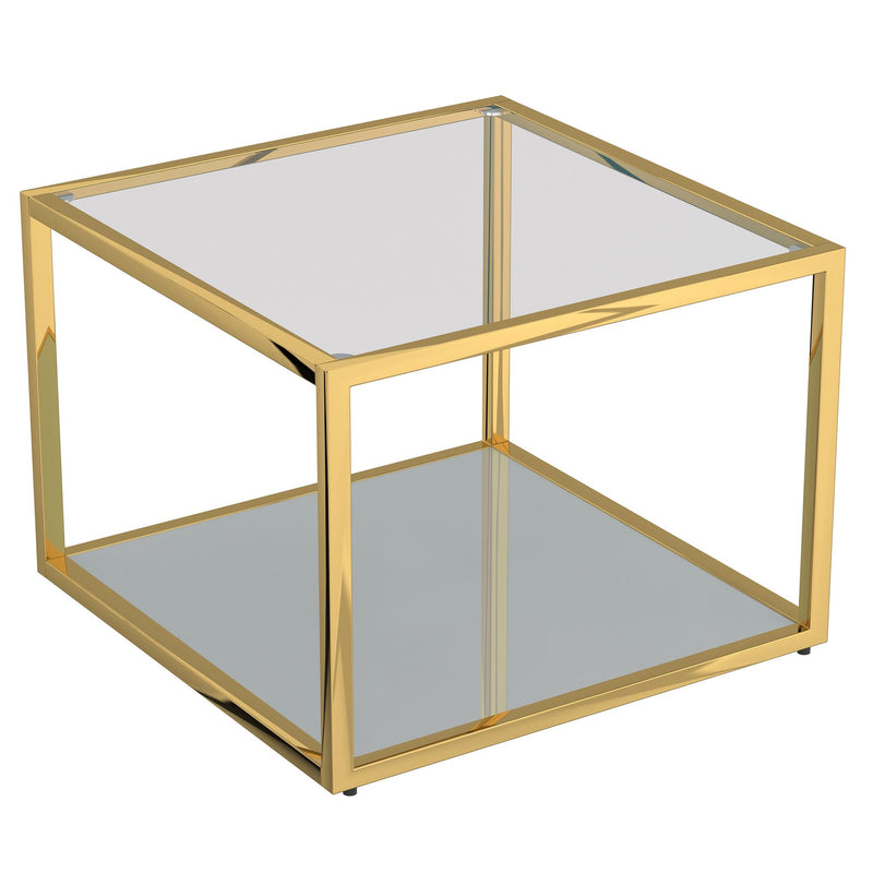 !nspire Casini 301-632GL_S Small Square Coffee Table - Gold IMAGE 1